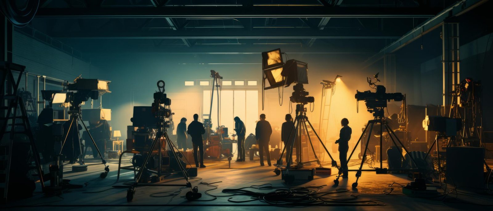 QR Entertainment crew filming on set