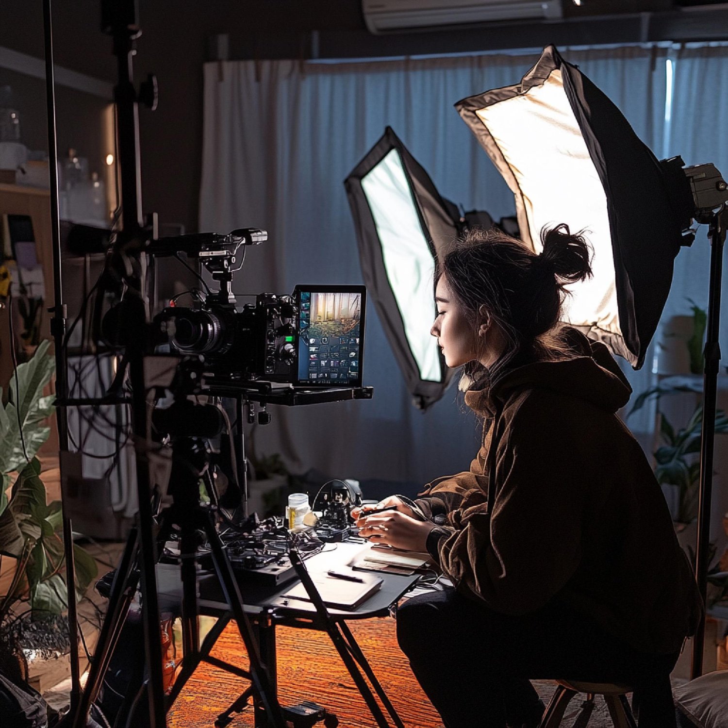 Digital creator during a shoot